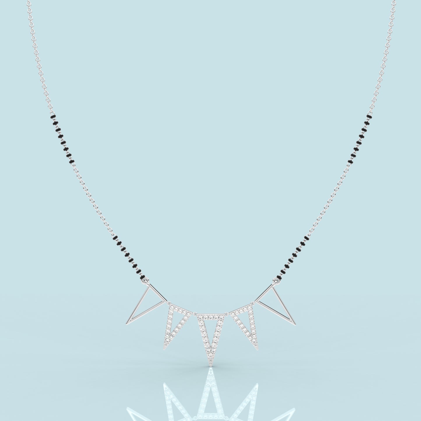 Five Triangle 925 Silver Mangalsutra