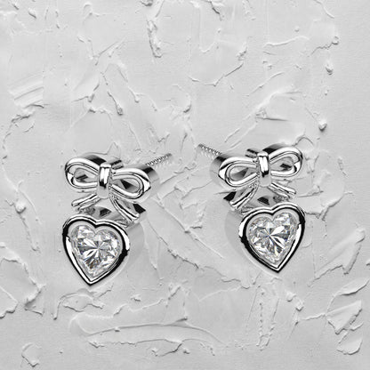 Heart Deer Moissanite Diamond 925 Silver Earring