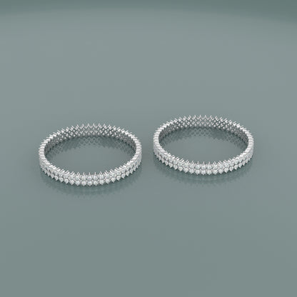 Two row Bangle 925 Sterling Silver