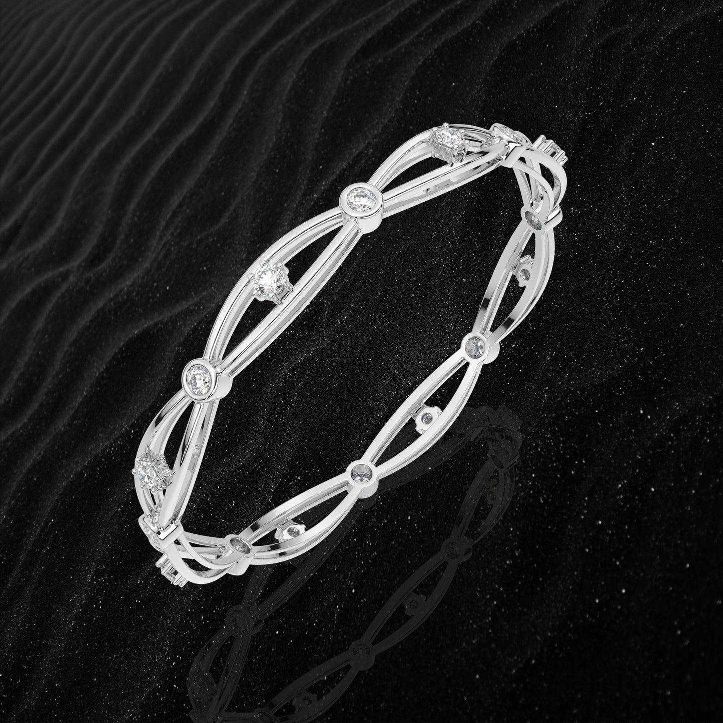 Hollow Bangle 925 Sterling Silver