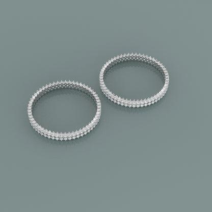 Two row Bangle 925 Sterling Silver