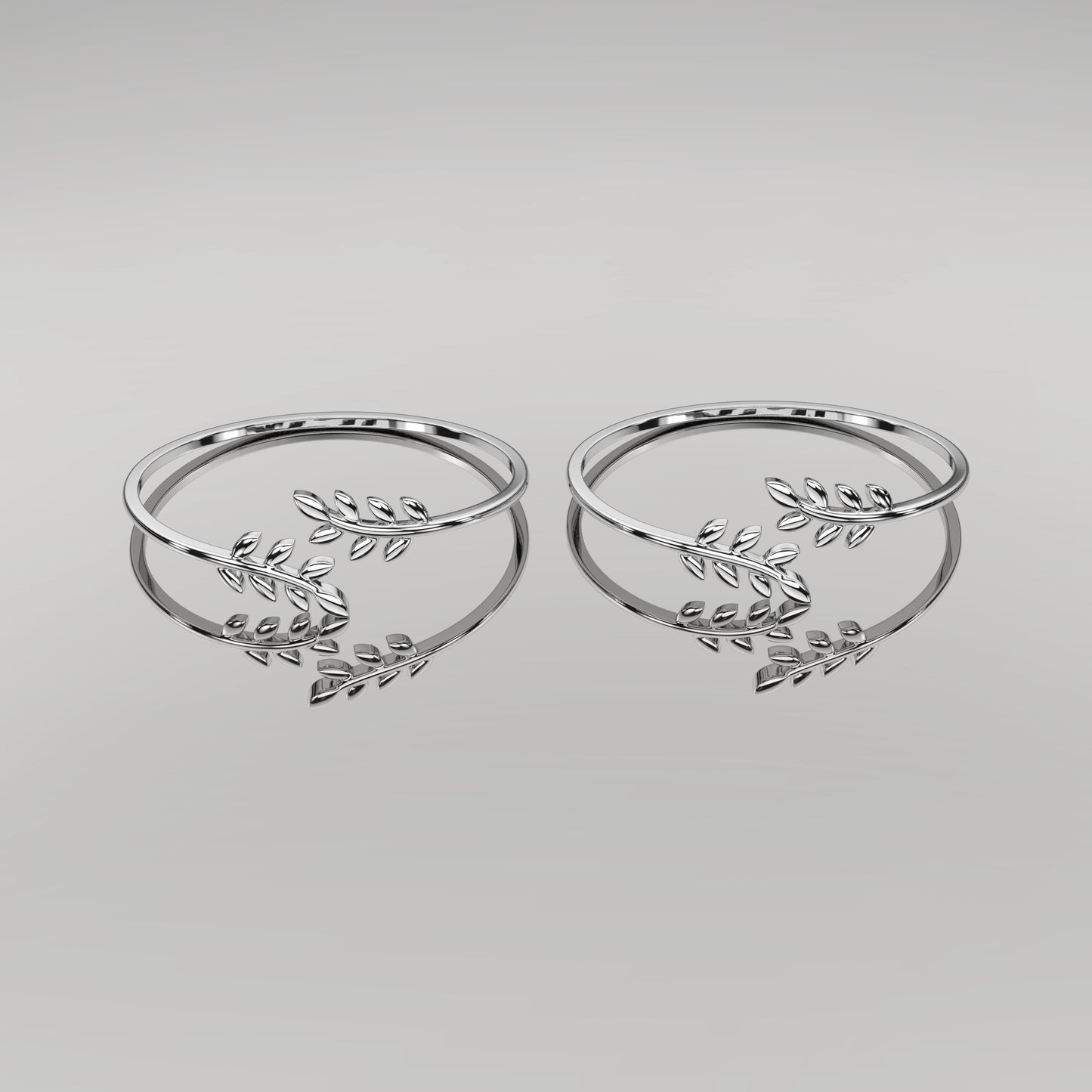 Leaf Bangle 925 Sterling Silver