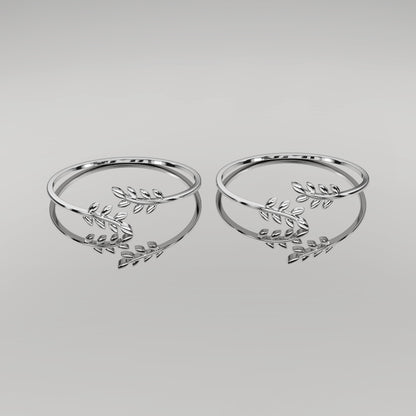 Leaf Bangle 925 Sterling Silver