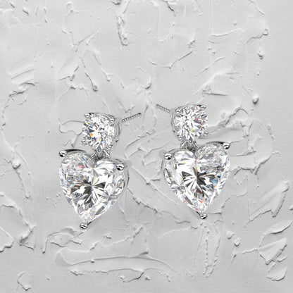 Ori Heart  Moissanite Diamond 925 Silver Earring