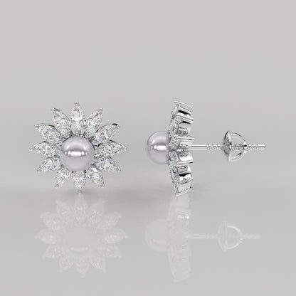 Sunflow 1 Carat Moissanite Diamond 925 Silver Earring