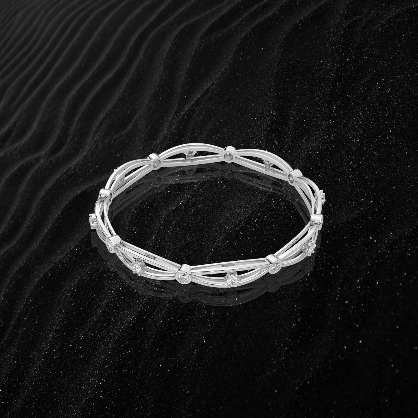 Hollow Bangle 925 Sterling Silver