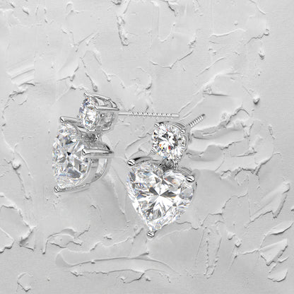 Ori Heart  Moissanite Diamond 925 Silver Earring
