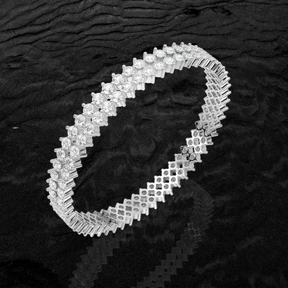 Two row Bangle 925 Sterling Silver