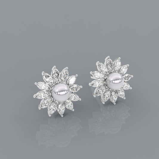 Sunflow 1 Carat Moissanite Diamond 925 Silver Earring