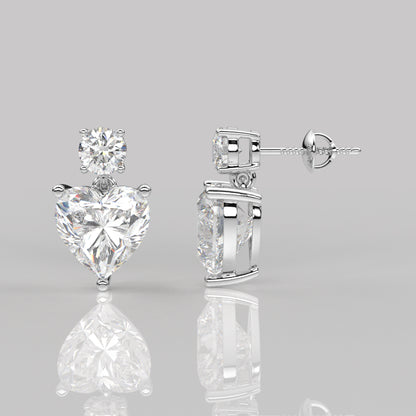Ori Heart  Moissanite Diamond 925 Silver Earring
