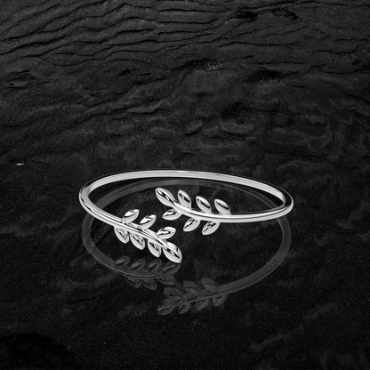 Leaf Bangle 925 Sterling Silver