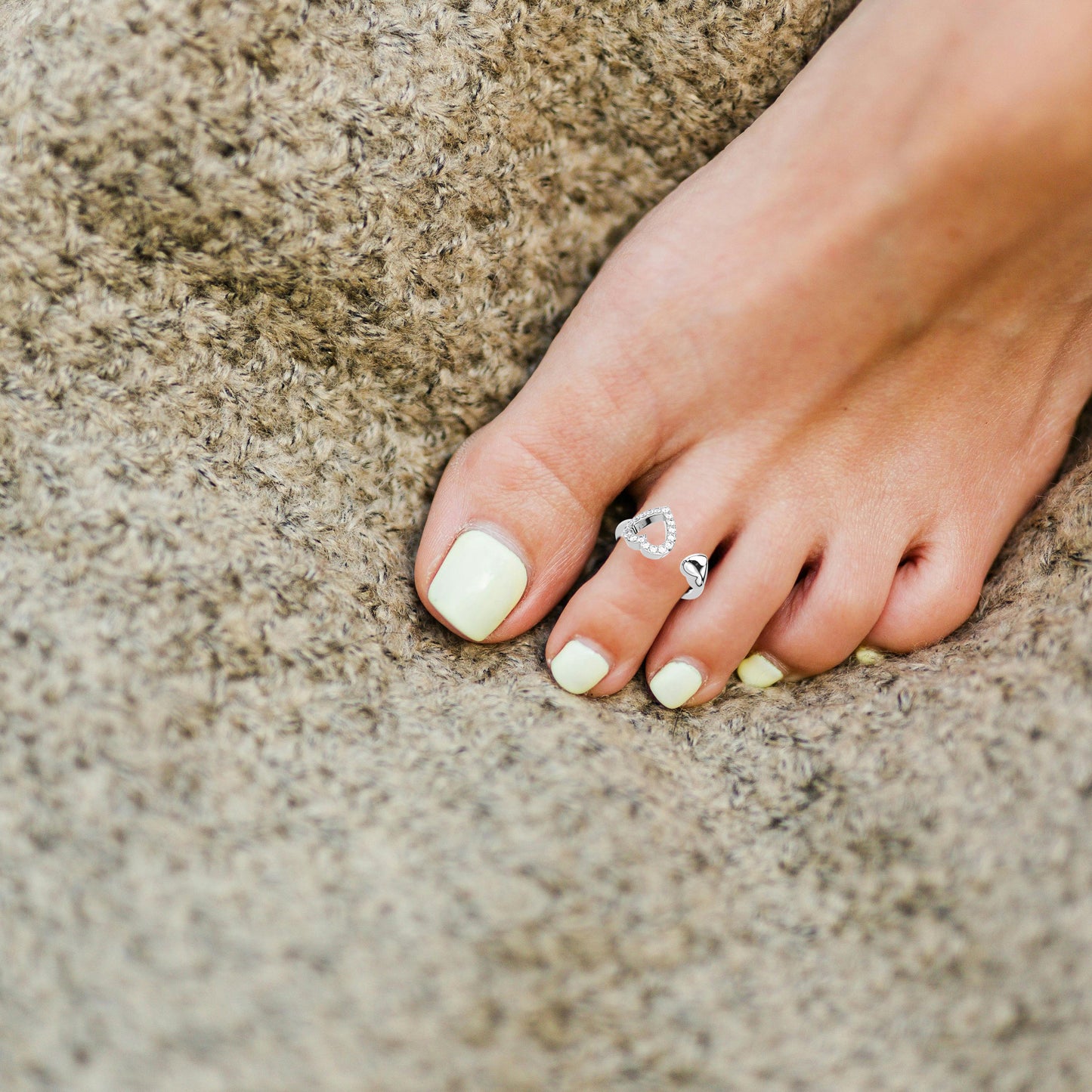 Hearts Adjustable 925 Silver Toe Ring