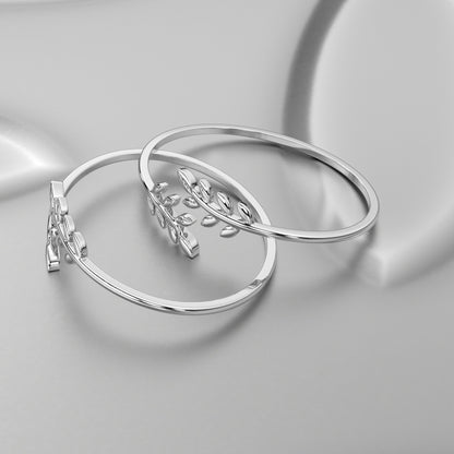 Leaf Bangle 925 Sterling Silver