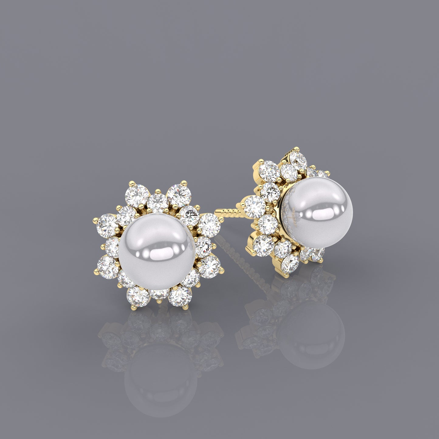 Yellow gold Zaver 925 Silver Earring