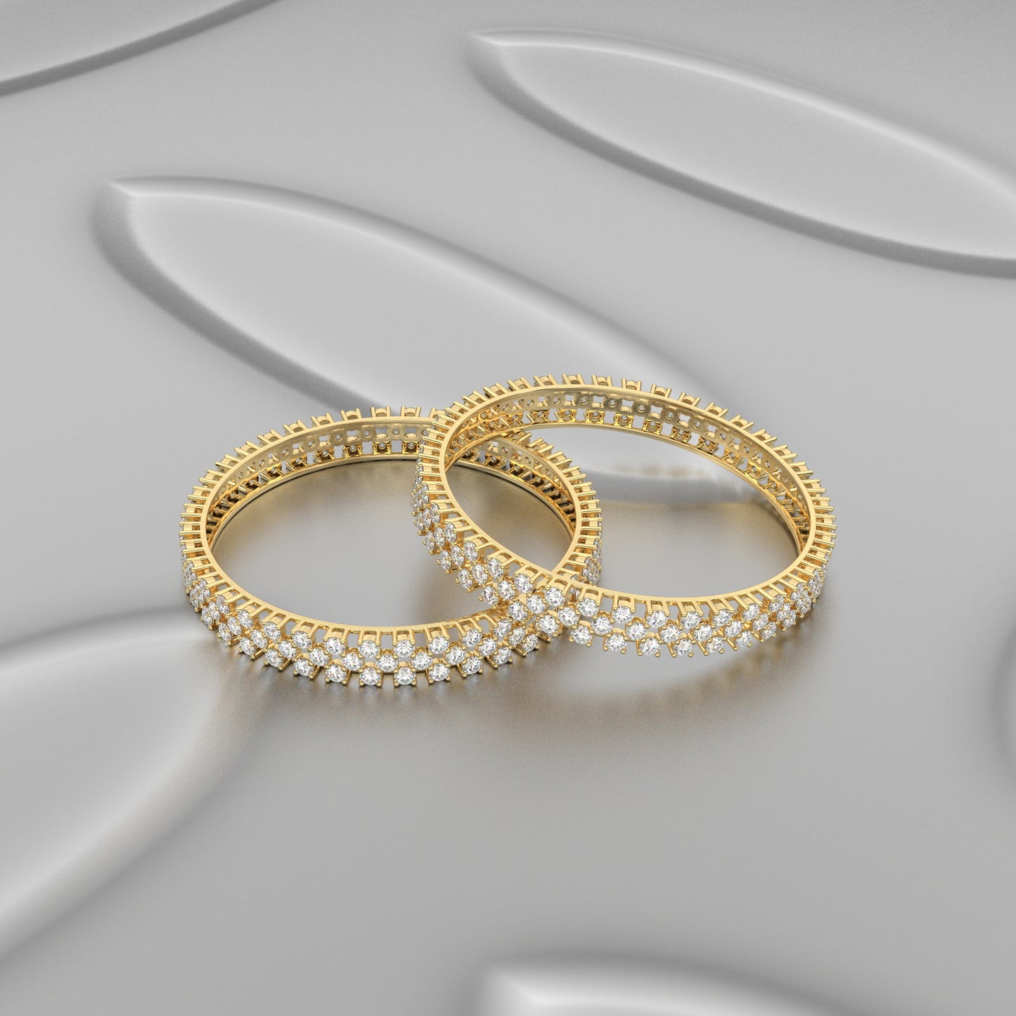 Yellow gold Divast Bangle 925 Sterling Silver