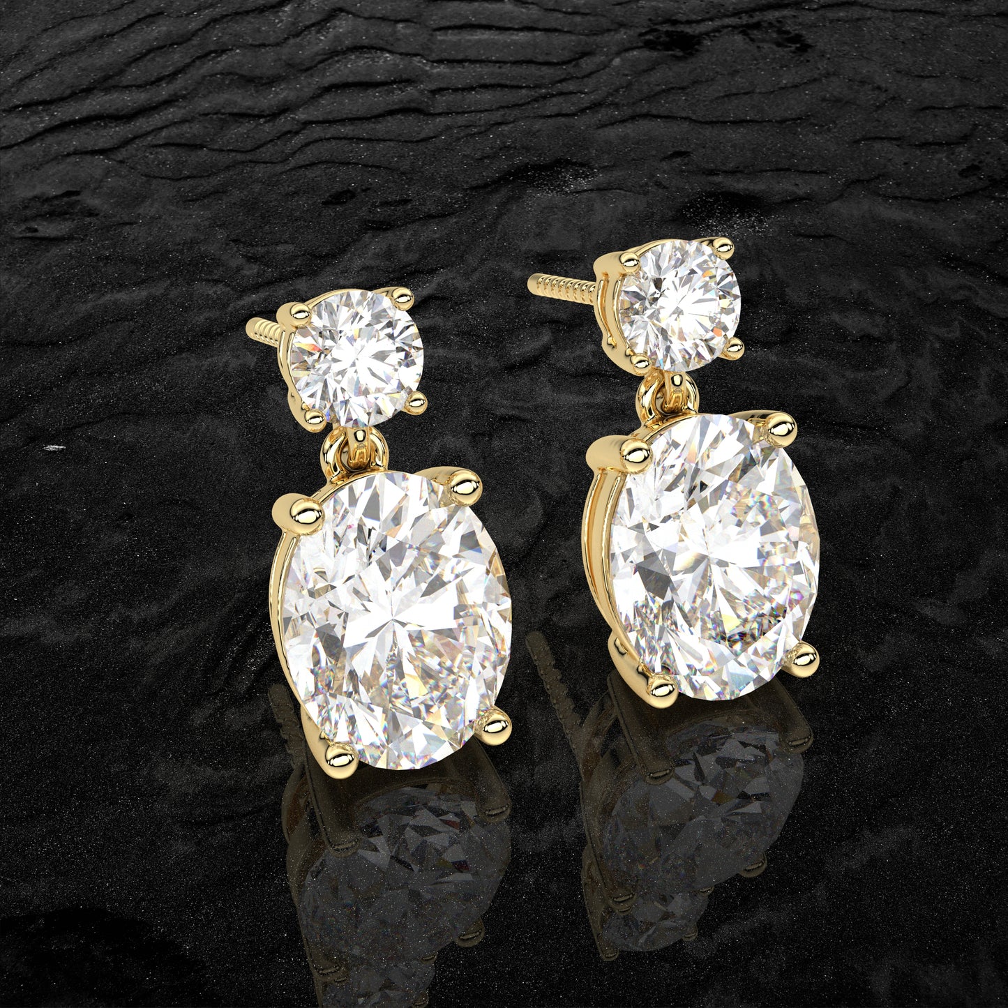 Yellow gold Siam 925 Silver Earring