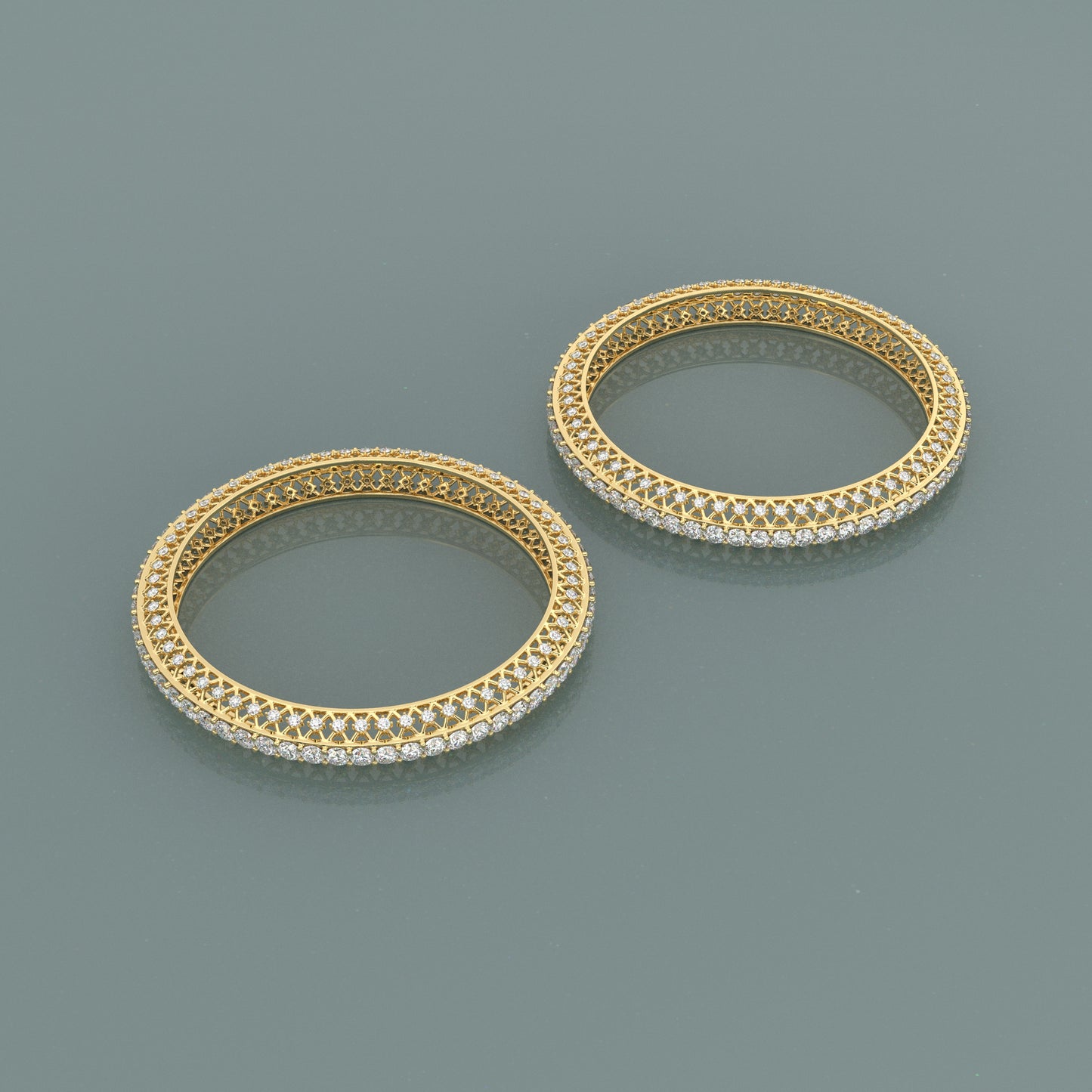 Yellow gold Amelia Bangle 925 Sterling Silver