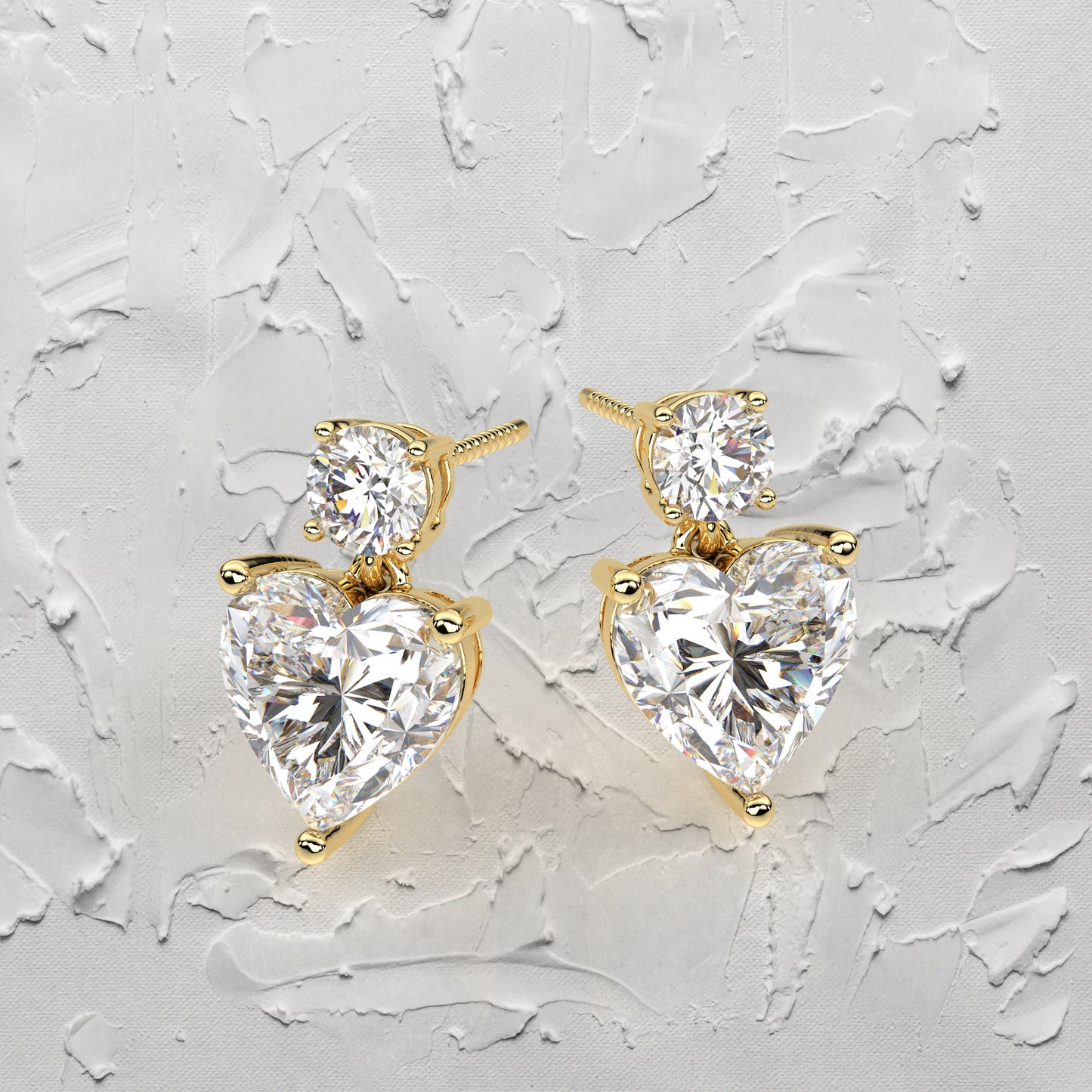 Yellow gold Ori Heart 925 Silver Earring