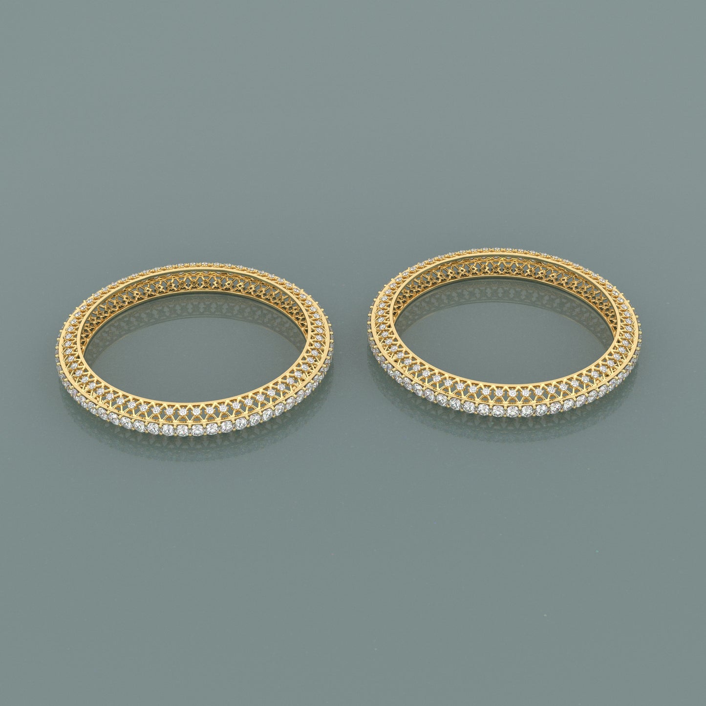 Yellow gold Amelia Bangle 925 Sterling Silver