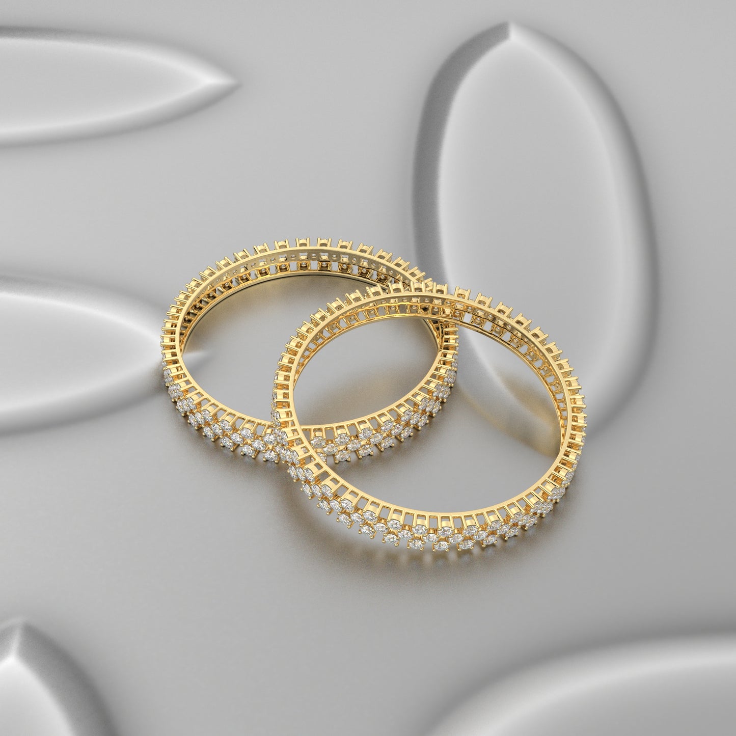 Yellow gold Divast Bangle 925 Sterling Silver