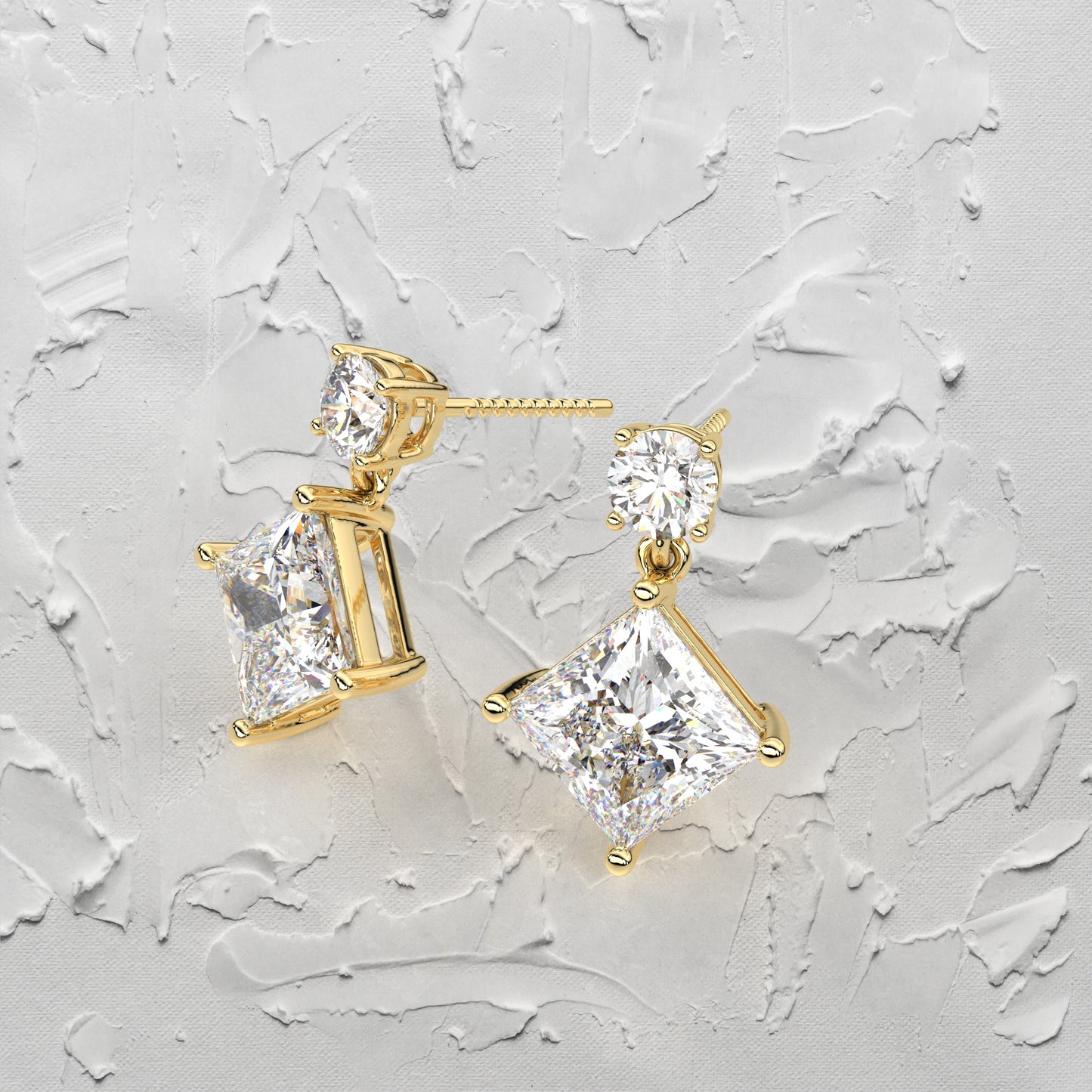 Yellow gold Empire 925 Silver Earring