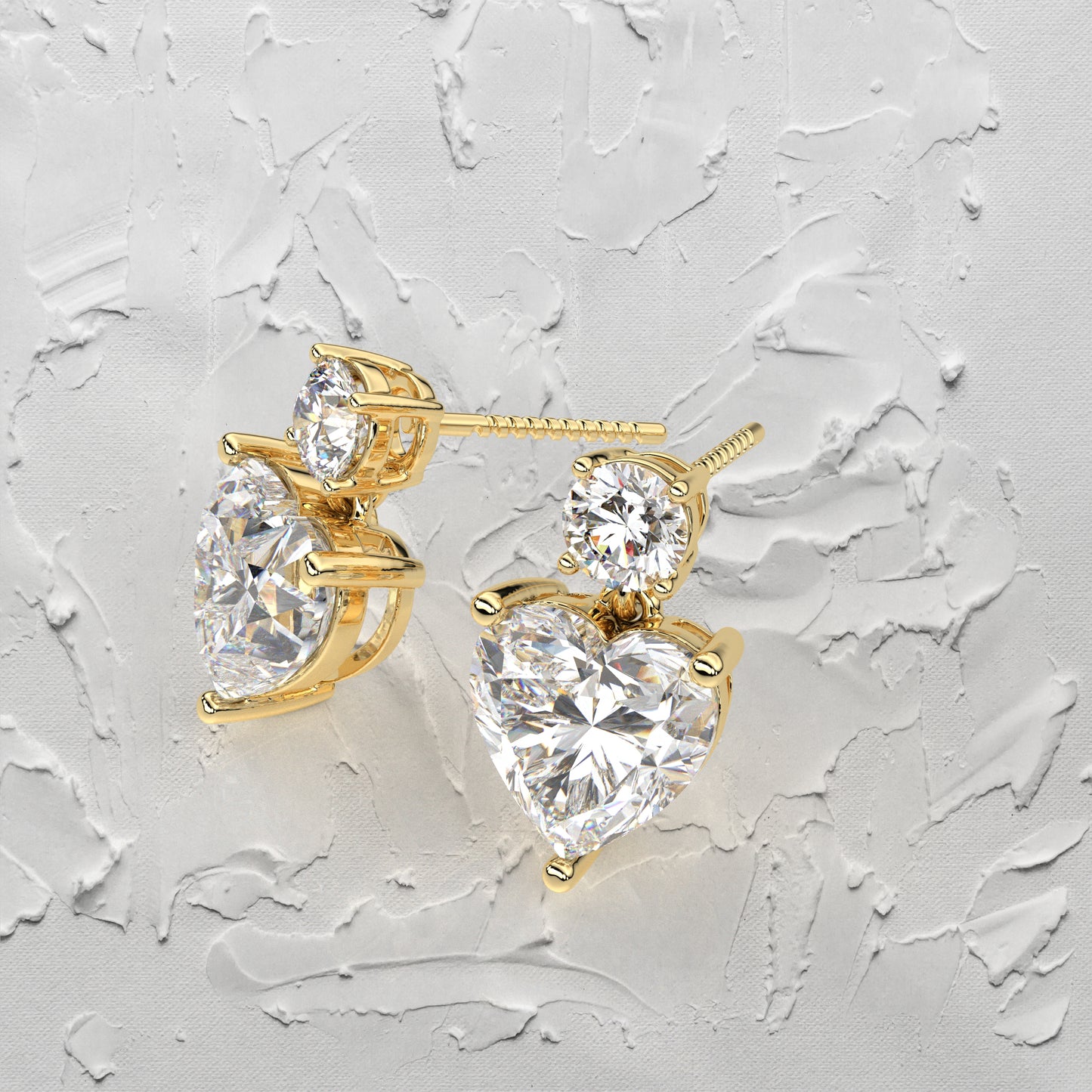 Yellow gold Ori Heart 925 Silver Earring