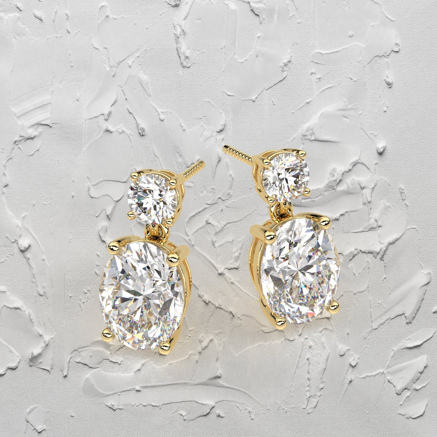 Yellow gold Siam 925 Silver Earring