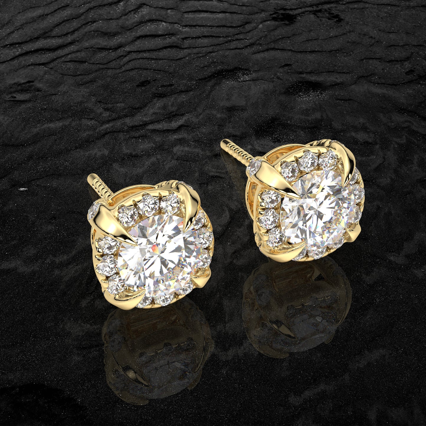 Yellow gold Highspark 925 Silver Earring