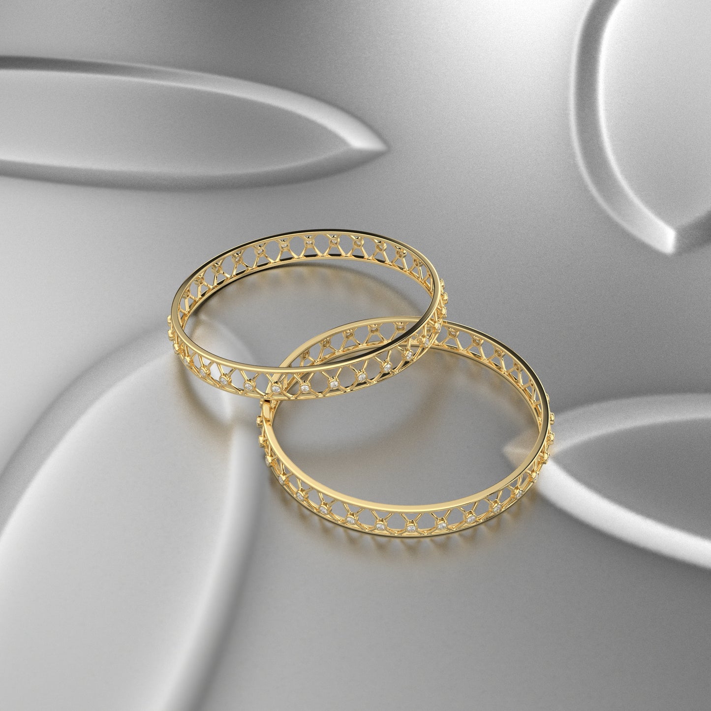 Yellow gold Love Bangle 925 Sterling Silver