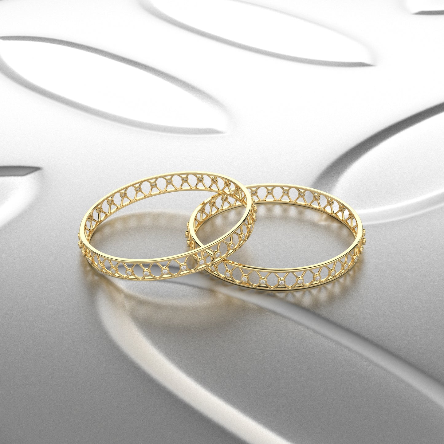 Yellow gold Love Bangle 925 Sterling Silver