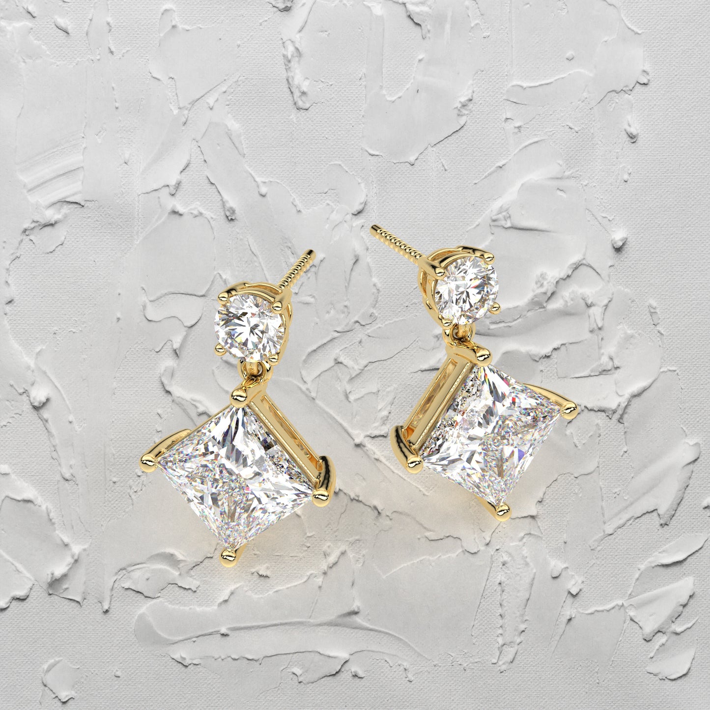 Yellow gold Empire 925 Silver Earring