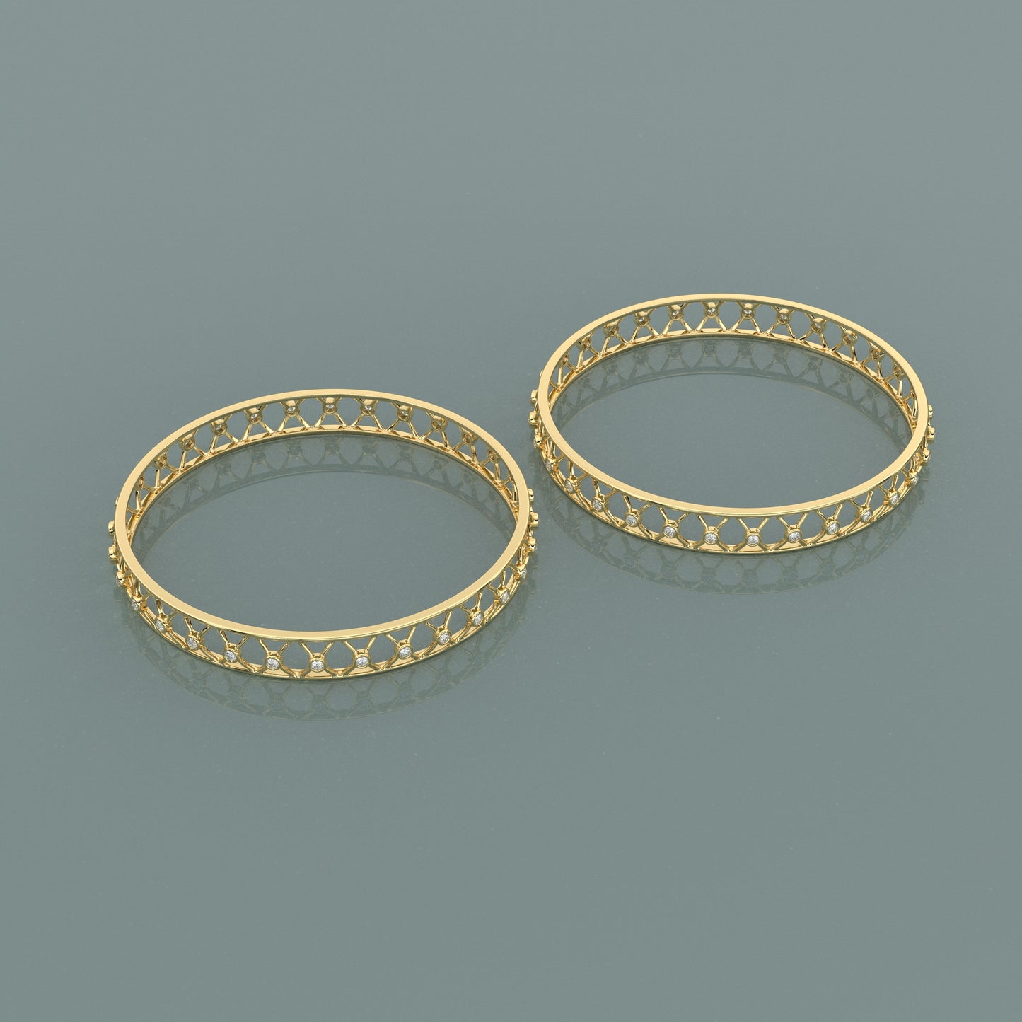 Yellow gold Love Bangle 925 Sterling Silver