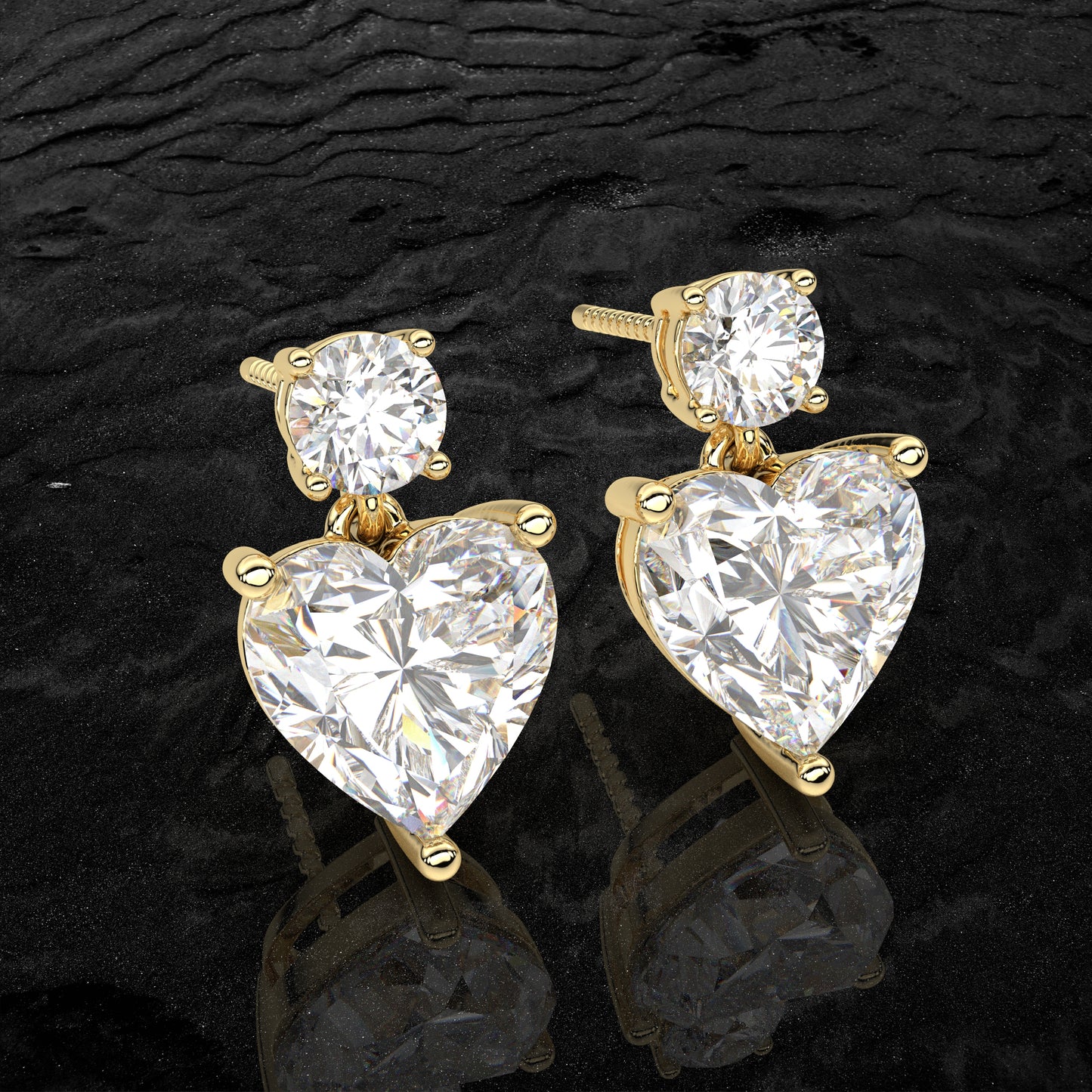 Yellow gold Ori Heart 925 Silver Earring