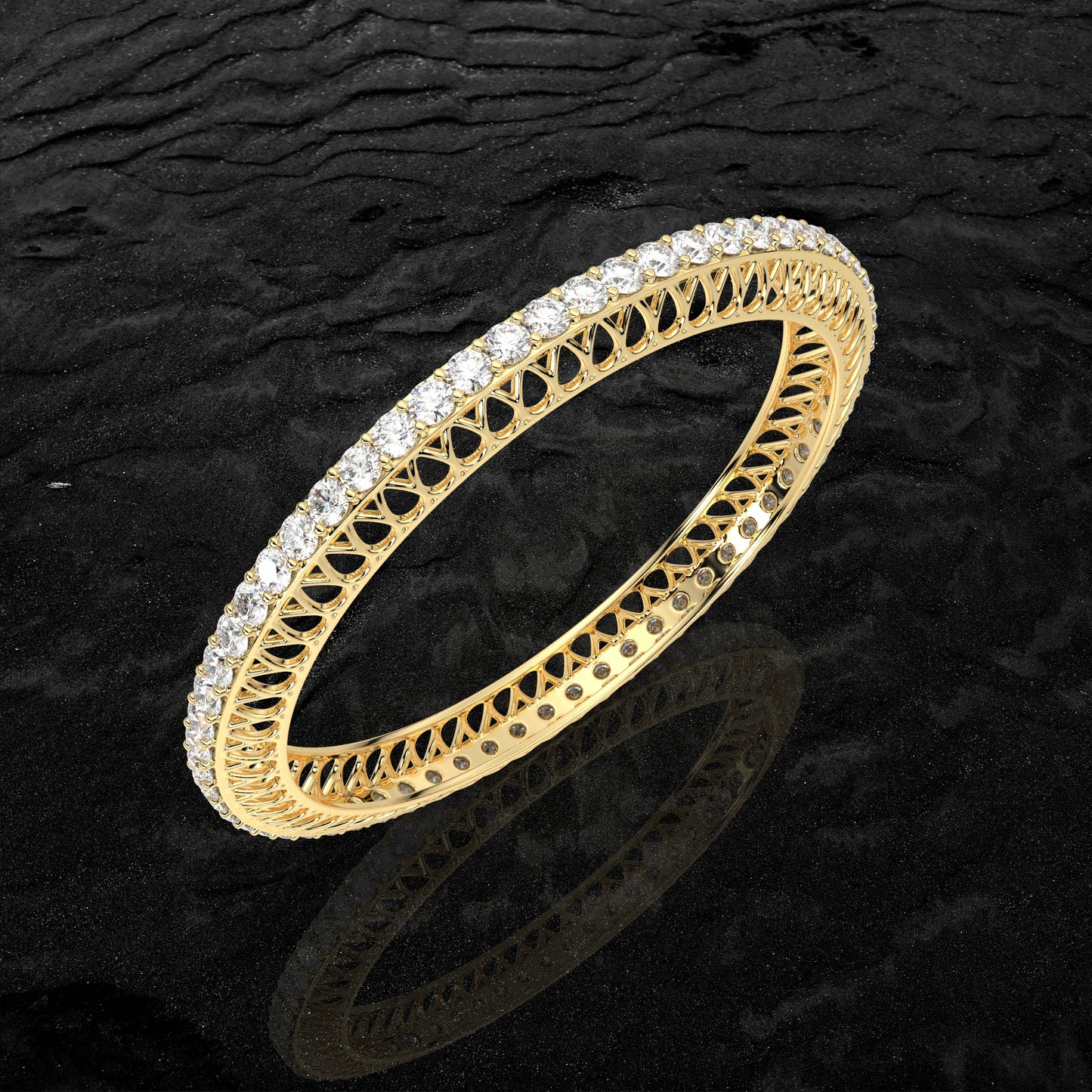 Yellwo gold Ethereal Bangle 925 Sterling Silver