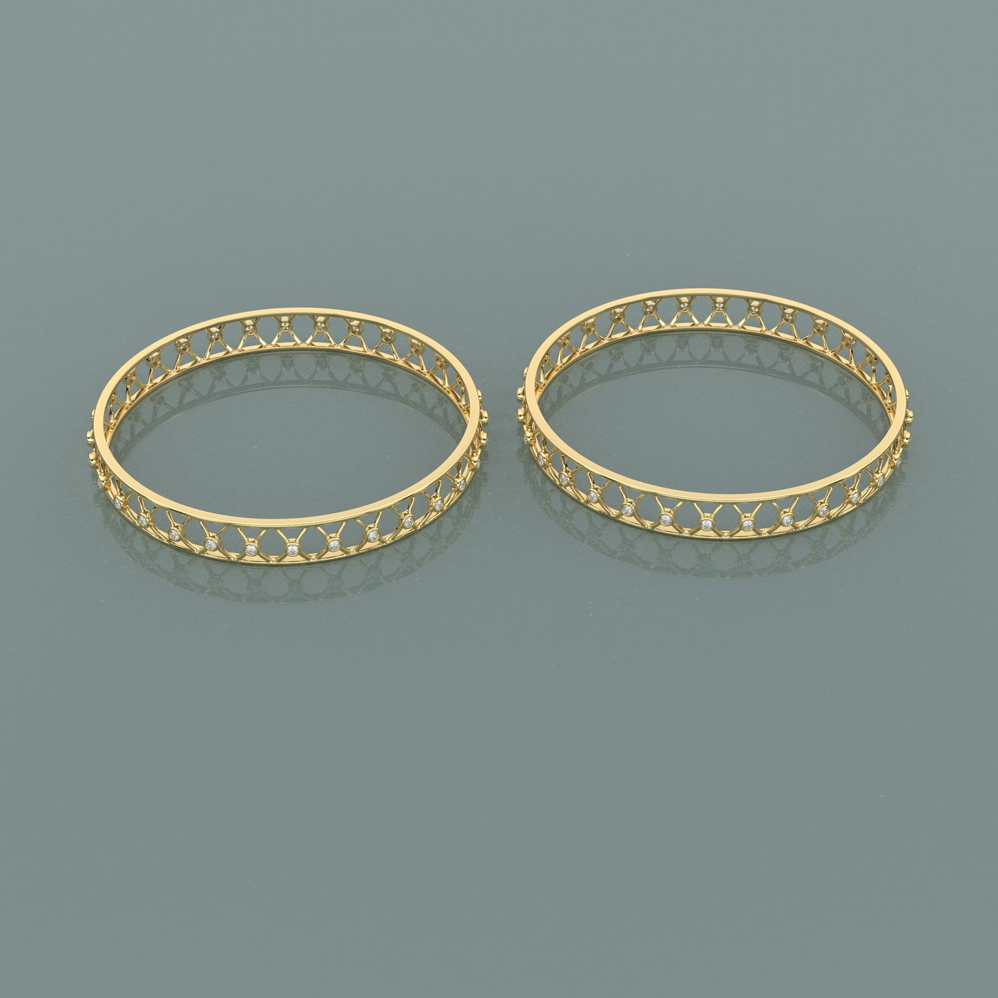 Yellow gold Love Bangle 925 Sterling Silver