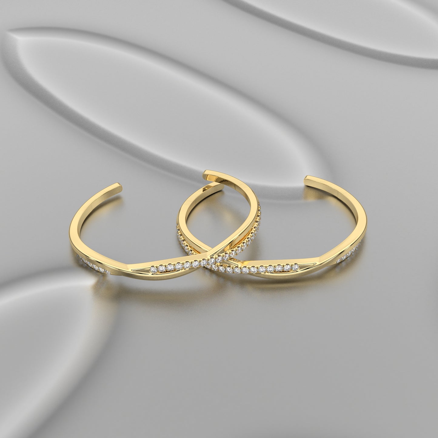 Yellow gold Berry Bangle 925 Sterling Silver