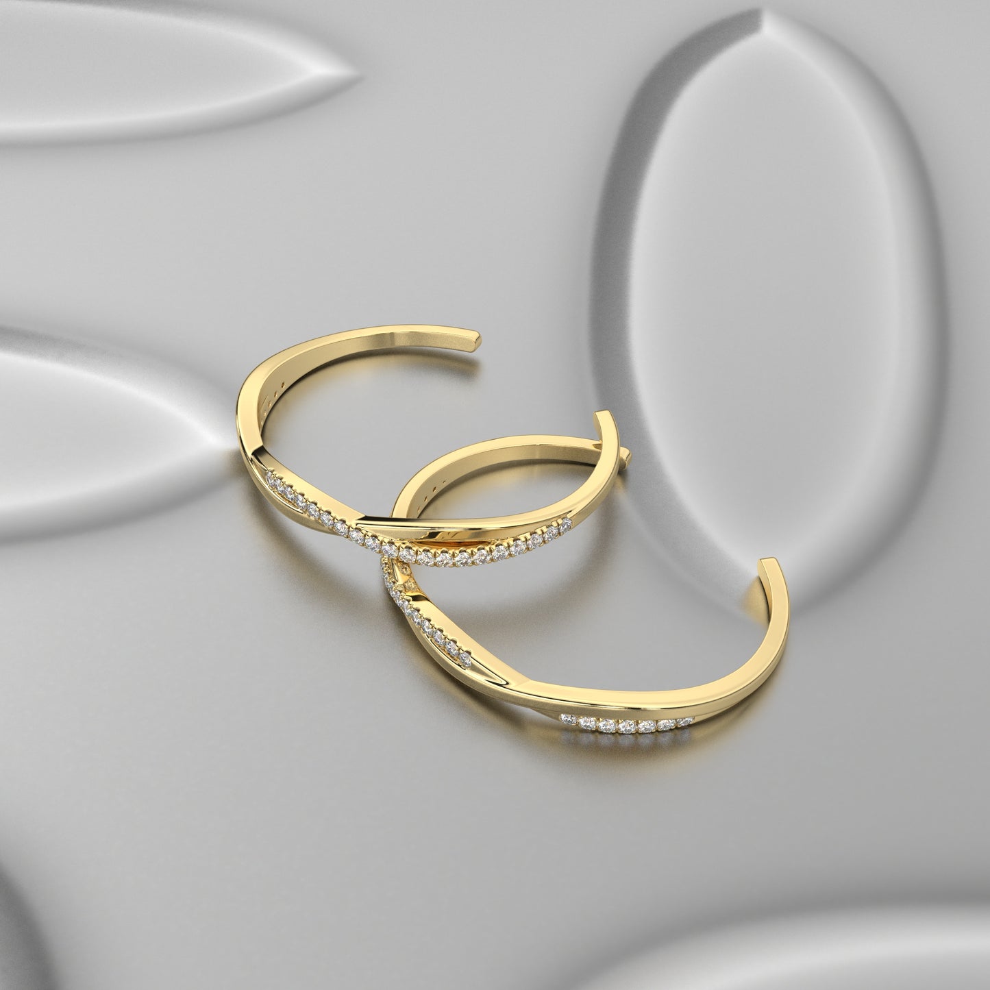 Yellow gold Berry Bangle 925 Sterling Silver