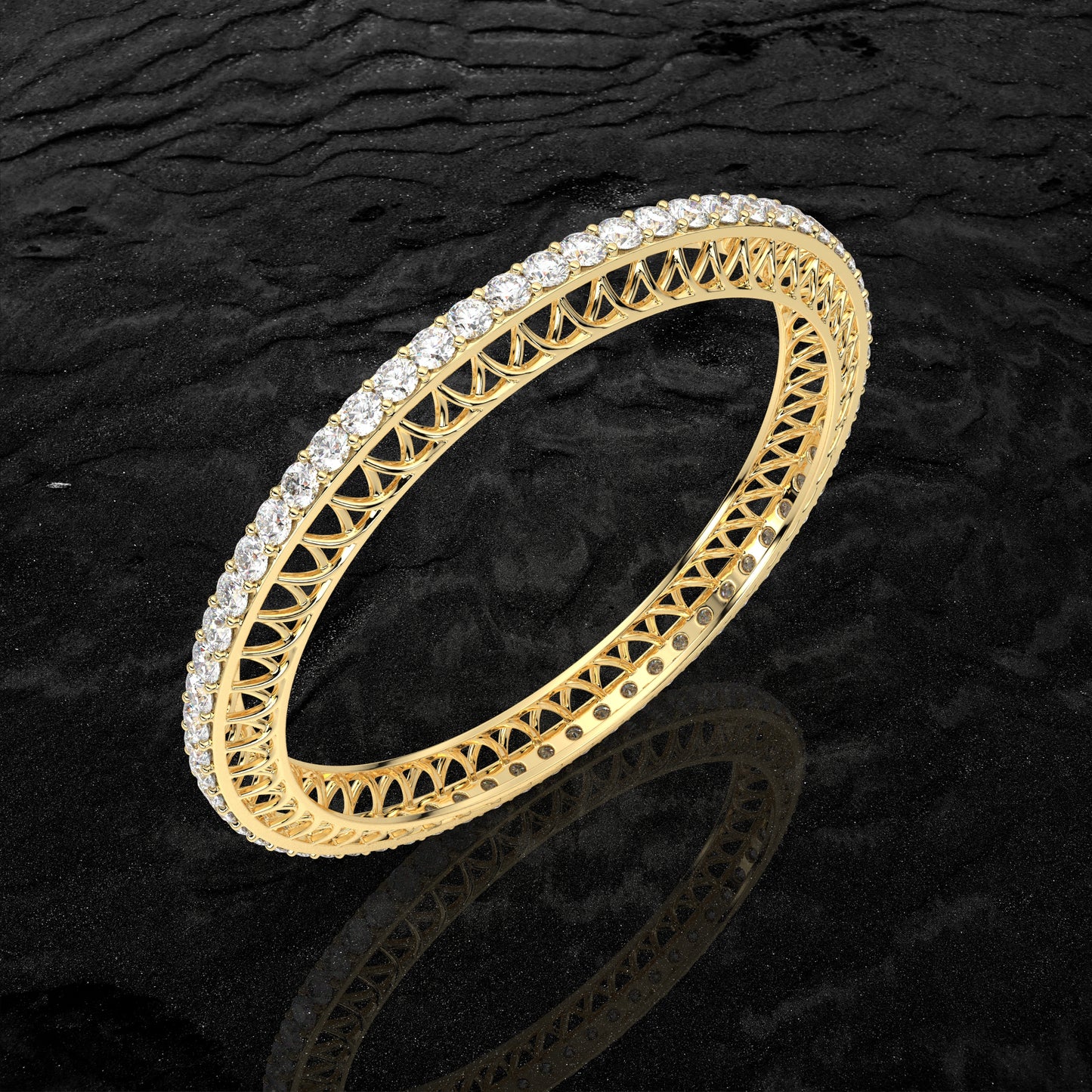 Yellow gold Allure Bangle 925 Sterling Silver