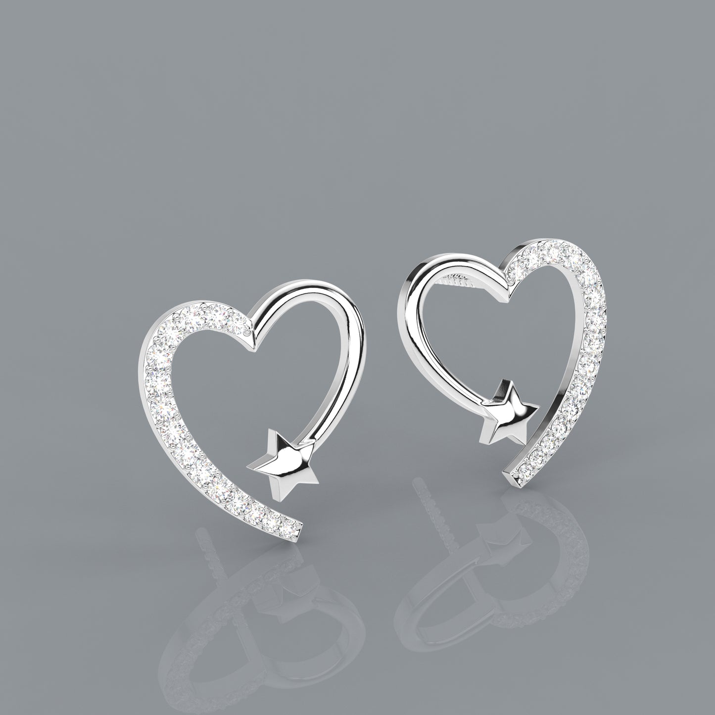 Heart star 925 Silver Earring