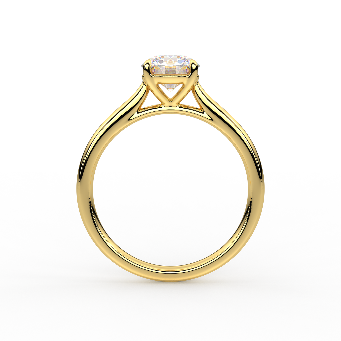 Round Moissanite Diamond Sterling Silver Ring