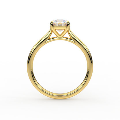 Round Moissanite Diamond Sterling Silver Ring