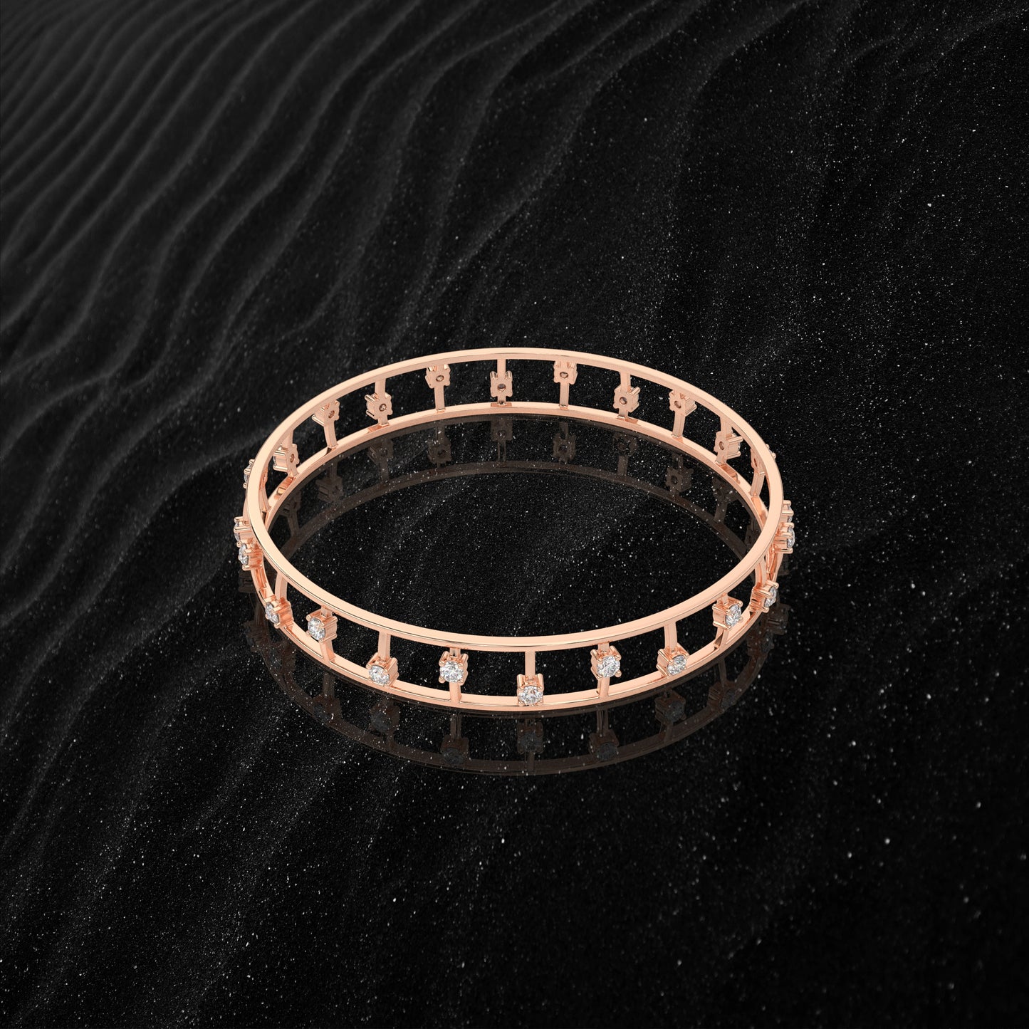 Rose gold Beers Bangle 925 Sterling Silver