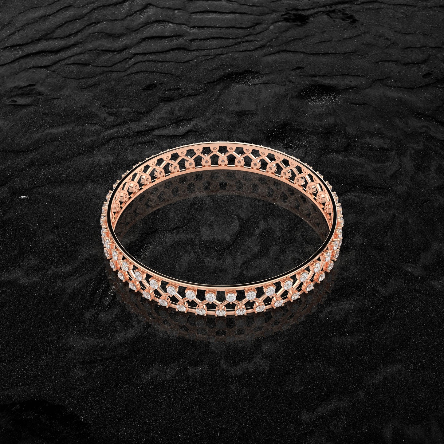 Rose gold Plaza Bangle 925 Sterling Silver