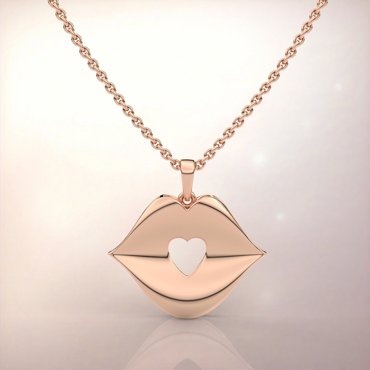 Tiny lips 925 Silver Necklace