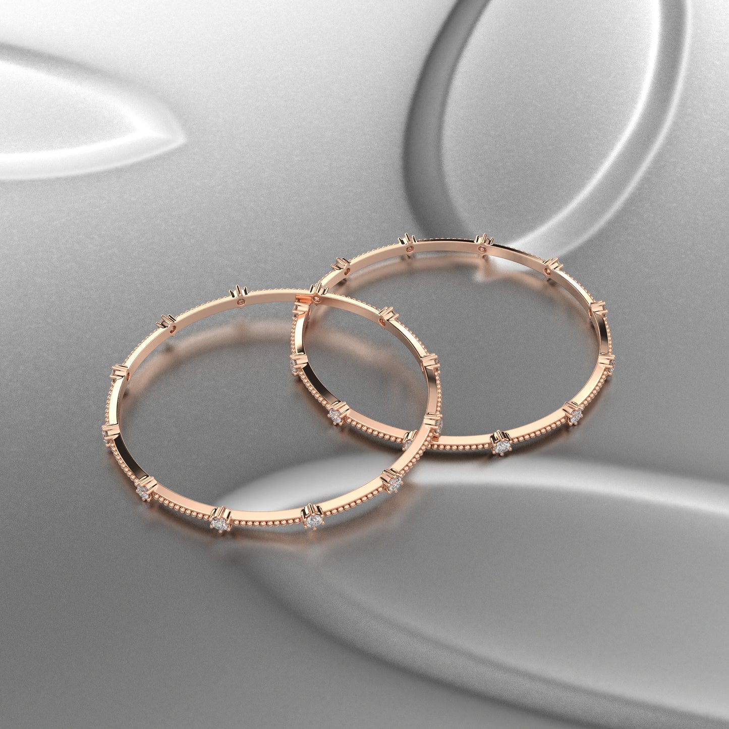 Rose gold Chaming Bangle 925 Sterling Silver