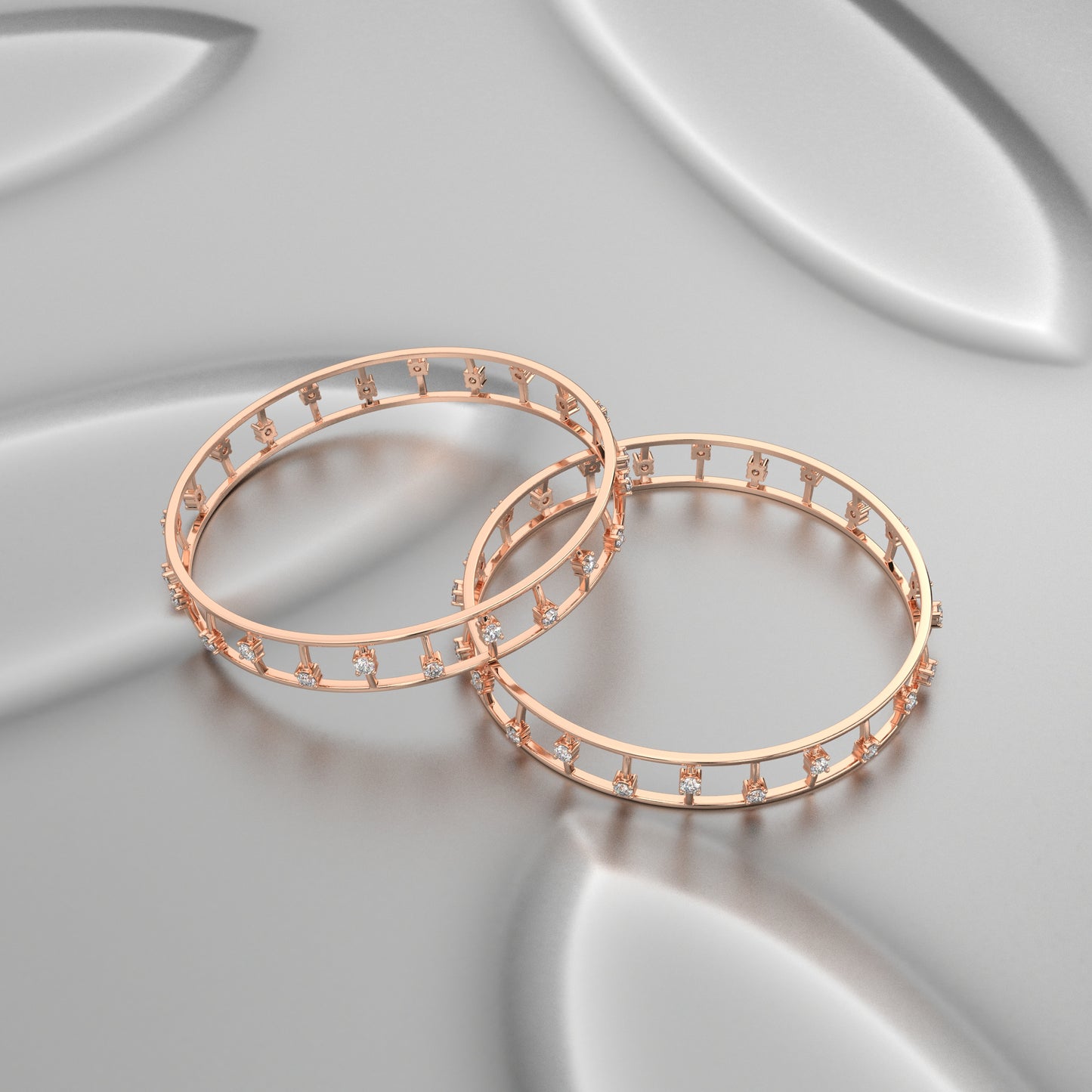 Rose gold Beers Bangle 925 Sterling Silver