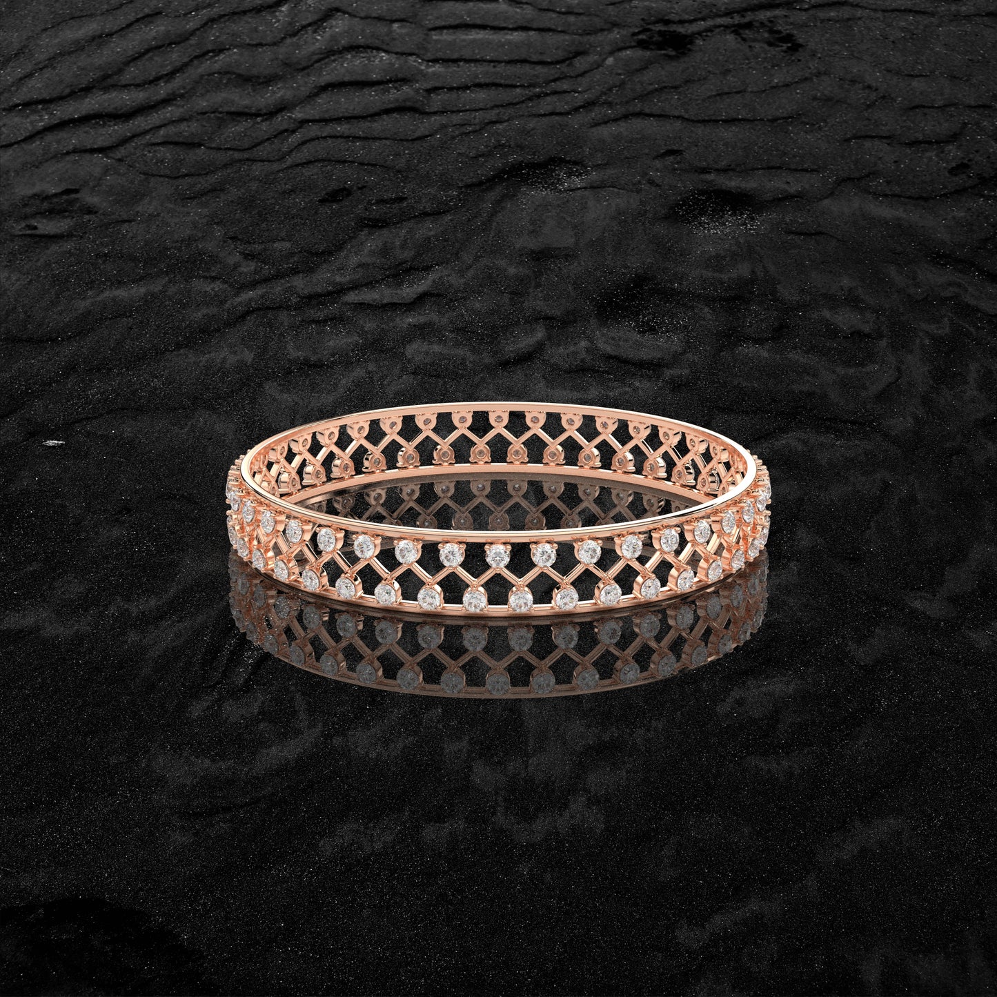 Rose gold Plaza Bangle 925 Sterling Silver