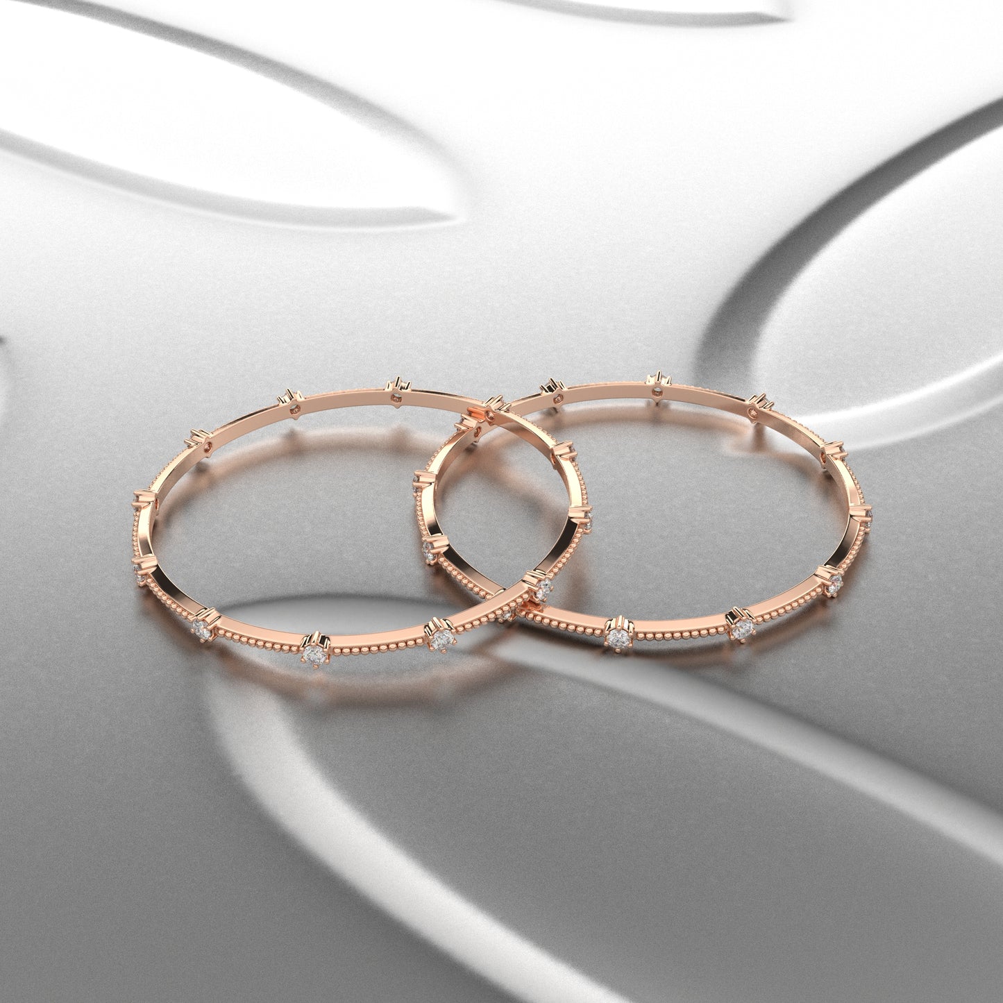 Rose gold Chaming Bangle 925 Sterling Silver