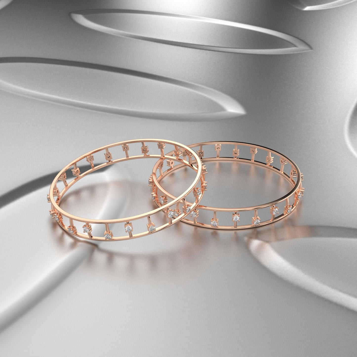 Rose gold Beers Bangle 925 Sterling Silver