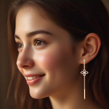 Lora Rose gold Sui Dhaga 925 silver Earring